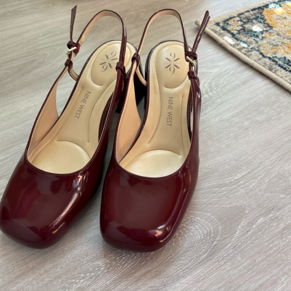 Nine West Women's Deep Red Slingback Heels